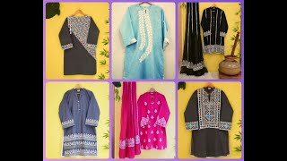 Attractive formal  daily ware applic work designer kurtis/ designs Pretty applic work fashion style.