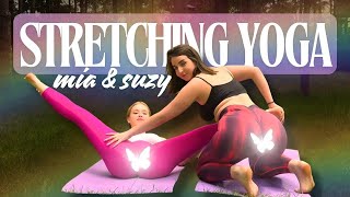 [4K] Pink Yoga With Suzy Joy And Mia Miku | Deep Stretching With My Friend