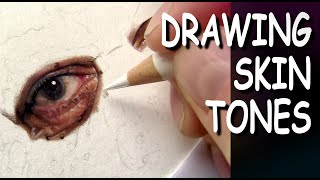 REAL-TIME Drawing of a Realistic EYE in Colored Pencil