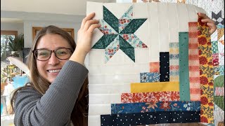 Adding log cabin strips- Starry Cabin Quilt Along- Week 4