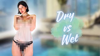 [4K] DRY vs WET Try on Haul 2024: HOT TRANSPARENT