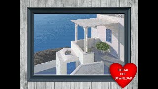 Villa Patio Santorini Greece Cross Stitch Video