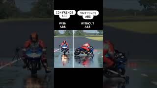 Frenae con ABS vs Sin ABS en asfalto mojado #abs #motos #tipsmotos #frenosabs