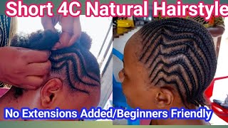 Short Natural Hairstyle 🚫No extensions Added/Beginner