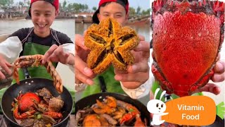 FISHERMAN EAT SEAFOOD - ANH NGƯ DÂN ĐẸP TRAI ĂN CÁC LOẠI HẢI SẢN TƯƠI NGON SIÊU NGON ĂN CẢ SAO BIỂN