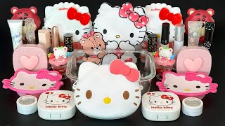 Hello Kitty SLIME | Mixing makeup and glitter into Clear Slime.