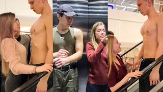 ✅NAKED GUY ENTERS ELEVATOR - GIRLS REACTION TO BODYBUILDER