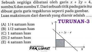 Sebuah segitiga dibatasi oleh garis x + 2y =4, sumbu x dan sumbu y. Dari sebuah titik pada garis itu