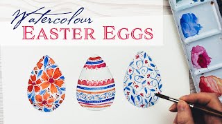 Paint 3 Decorative Easter Eggs with Watercolour