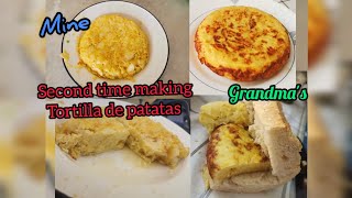 My second time making tortilla de patatas - Spanish cooking | Eng & Ger subtitles