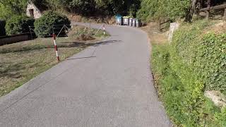 Road in the woods from Montoggio to Valbrevenna by bike (IT)