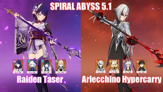 C0 Raiden Taser & C0 Arlecchino Hypercarry | Spiral Abyss 5.1 | Genshin Impact