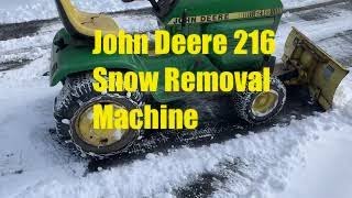 John Deere 216 snow removal machine!