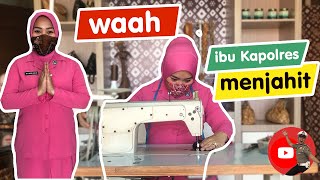 IBU KAPOLRES MENJAHIT MEMBUAT MASKER GAMBO MUBA