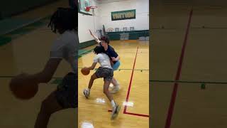 Veer into Defender to Finish! #basketball #youtubeshorts #finishing #shorts