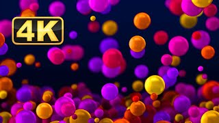 4K Colorful Falling Balls with Relaxing Music. Abstract Video! 1 Hour Satisfaying Video for Relaxing