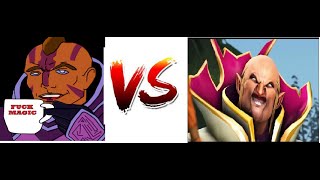 Invoker mid vs Anti mage