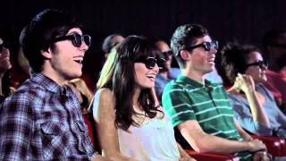 3D cinema audience watching a 3D film