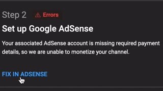 Google Adsense ERROR ( payment details) part 1