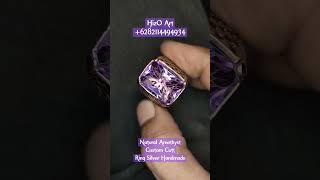 Natural Amethyst Custom Cut Ring Perak Custom +6282114494934 #hizoart #amethyst #shorts #kecubung