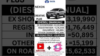 TATA NEXON CREATIVE PLUS DIESEL MANUAL ON ROAD PRICE