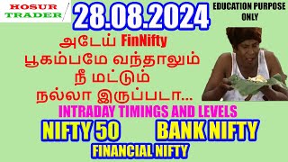 Nifty Bank Nifty Prediction for Tomorrow in Tamil 28.08.2024 | Options Intraday Trading Analysis