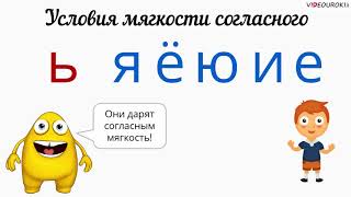 Видеоурок 'Твёрдые и мягкие согласные звуки'