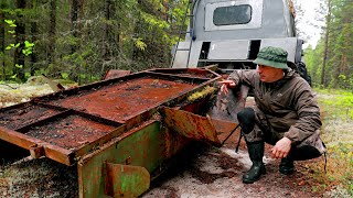 ТАЙГА! БРОШЕННЫЕ НАХОДКИ! ВОЕННЫЙ ПРИЦЕП. ПРОВЕРИЛ "ЛАГ-ПУНКТ" БЕШЕНЫЙ ЖОР РЫБЫ НА ТАЕЖНОЙ РЕКЕ!