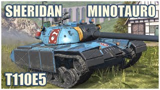 Sheridan, T110E5 & Minotauro • WoT Blitz Gameplay