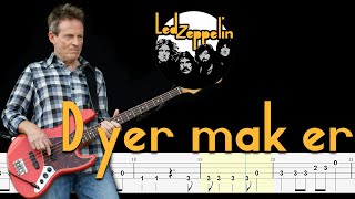 Led Zeppelin - D'yer Mak'er  (Bass Tabs & Tutorial) By John paul jones