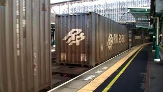 DRS 66423 Hauls containers north at Carlisle Station September 22nd 2023