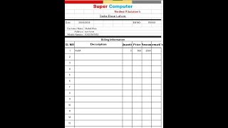 How To Make Advance Billing System Using Excel