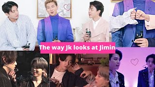 The way Jungkook looks at Jimin 🥺💜 -  jikook always in their own world