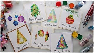 7 Watercolor Christmas Card Ideas for Beginners ♡ Maremi's Small Art ♡