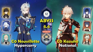 C0 Neuvillette Hypercarry & C0 Kazuha National | Spiral Abyss 4.6 - Floor 12 | Genshin Impact