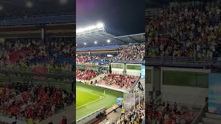 National anthem of Ukraine performed by fans at Nations League match between Ukraine and Albania