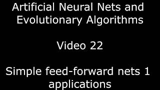 ANNs and EAs 22: Using simple nets 1 - applications