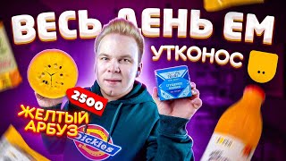 Весь день ем продукты УТКОНОС / Почему нельзя доставить все честно? / ВПЕРВЫЕ пробую ЖЁЛТЫЙ АРБУЗ