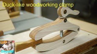 Duck-like woodworking clamp