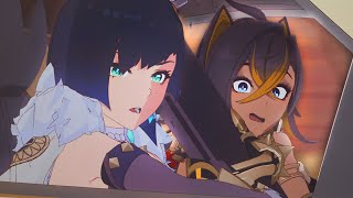 Yelan and Dehya steal a car (animation) - "Nameless Road" - DillonGoo x Genshin Collab