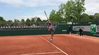 Tobias Kamke's first serve and inside-out forehand in super slow motion