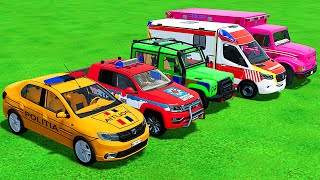 TRANSFERRING EMERGENCY DACIA, RANGE ROVER & VOLKSWAGEN PICKUP WITH MAN TRUCKS! Farming Simulator 22