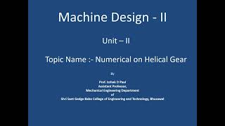 49 Unit II numerical on helical gear