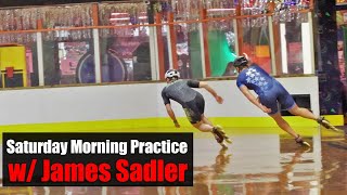 Professional Inline Speed Skater James Sadler Saturday Morning Indoor Inline Speed Skating Practice