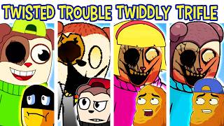 FNF TROUBLEMAKER Vs TWISTEDTOES Vs TWIDDLYDINKS Vs TRIFLETHUMB | Friday Night Funkin'