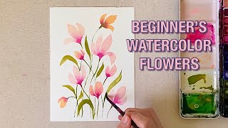 Easy Beginner’s Watercolor Flowers | Easy Brushstrokes For Painting Flowers