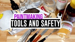 Making paints - equipment & safety - preparing glass muller & slab - pt5