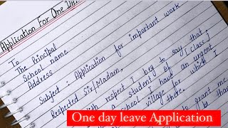 One day leave Application | How to write application for One day Leave