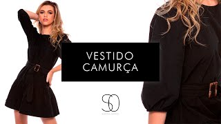 Vestido Suede Ágata Preto | SABRINA ONGARO