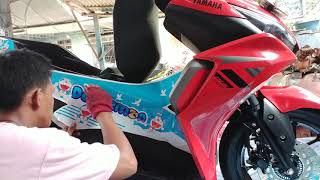 Terbaru|| FULL proses pemasangan || Stiker motor aerox 2021